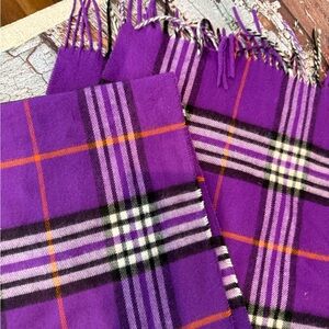 Purple Plaid Soft Women's Scarf Made in Germany